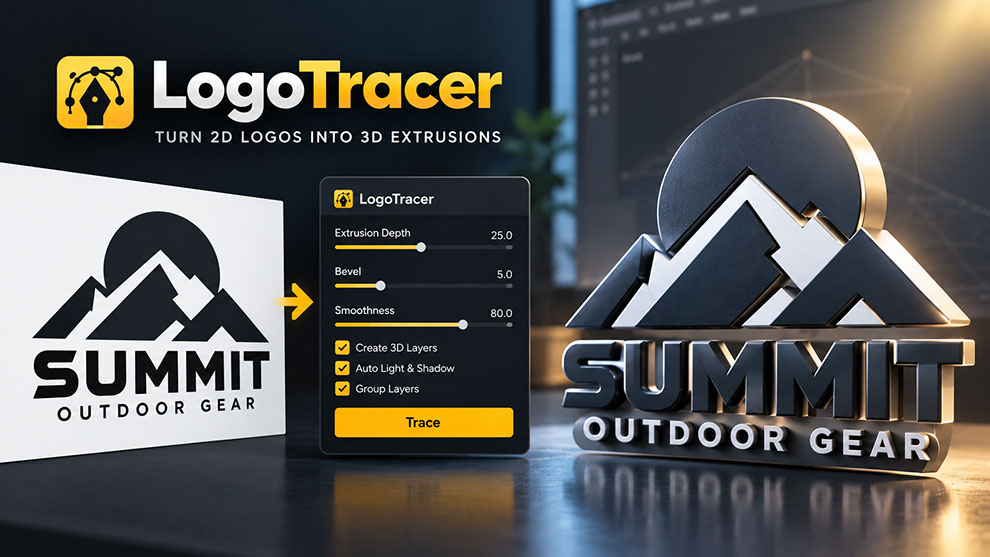 افزونه بلندر Logo Tracer