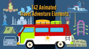 پروژه افترافکت مجموعه انیمیشن سفر Animated Travel Adventure Elements