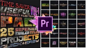 پروژه پریمیر نمایش عناوین قهرمانان کمیک Superheros Pack