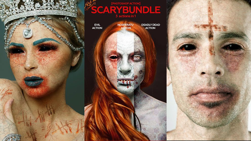 باندل اکشن فتوشاپ افکت ترسناک Scary Bundle Photoshop Action