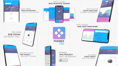 پروژه افترافکت تیزر تبلیغاتی اپلیکیشن PhoneX App Promo Kit