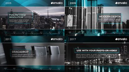 پروژه افترافکت تایم لاین شرکت Corporate Timeline