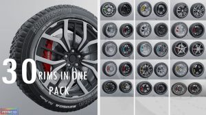 مجموعه مدل سه بعدی تایر ماشین Modern Sport Car Rims
